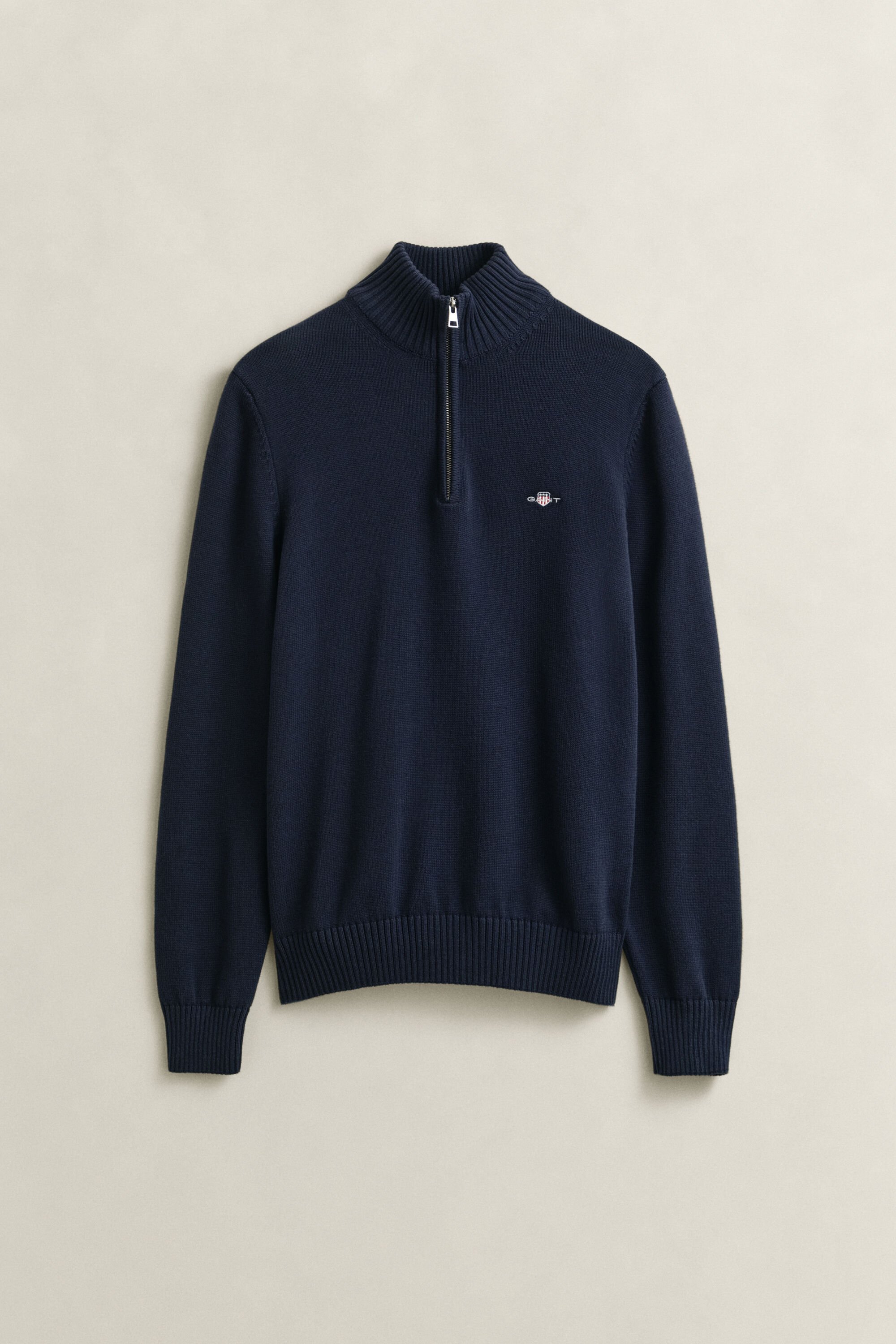 Casual katoenen trui met korte rits