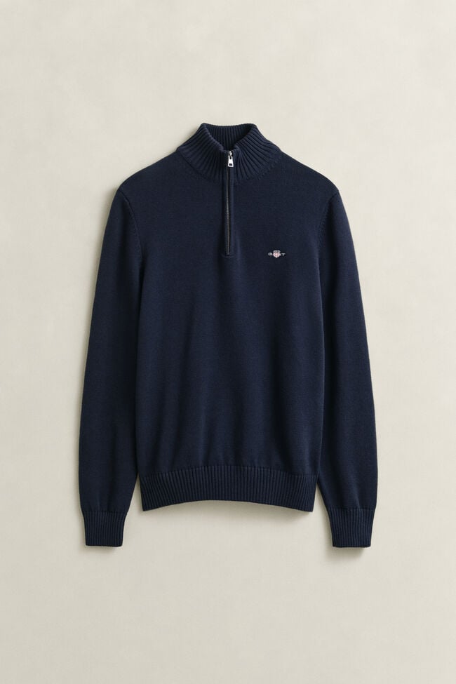 Casual katoenen trui met korte rits