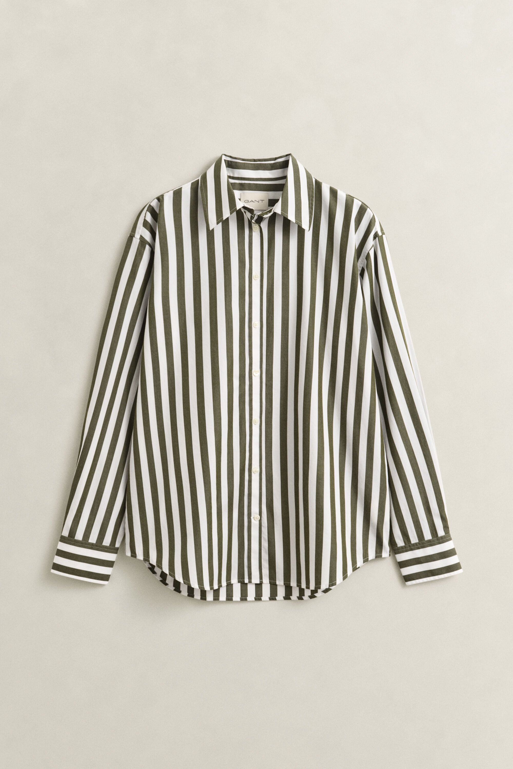 Relaxed fit poplin overhemd met strepen
