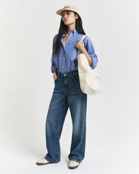 Oversized gestreept overhemd van poplin