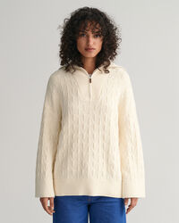 Trui met visgraatmotief en korte rits