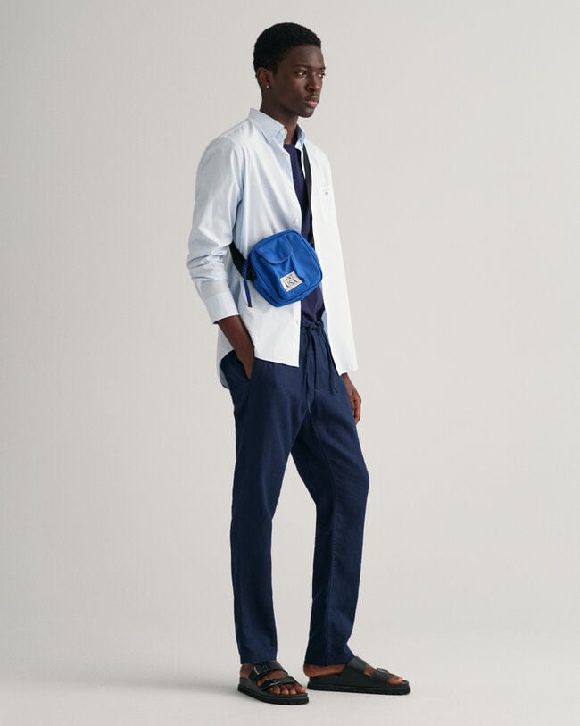 Relaxed Fit linnen broek met trekkoordje