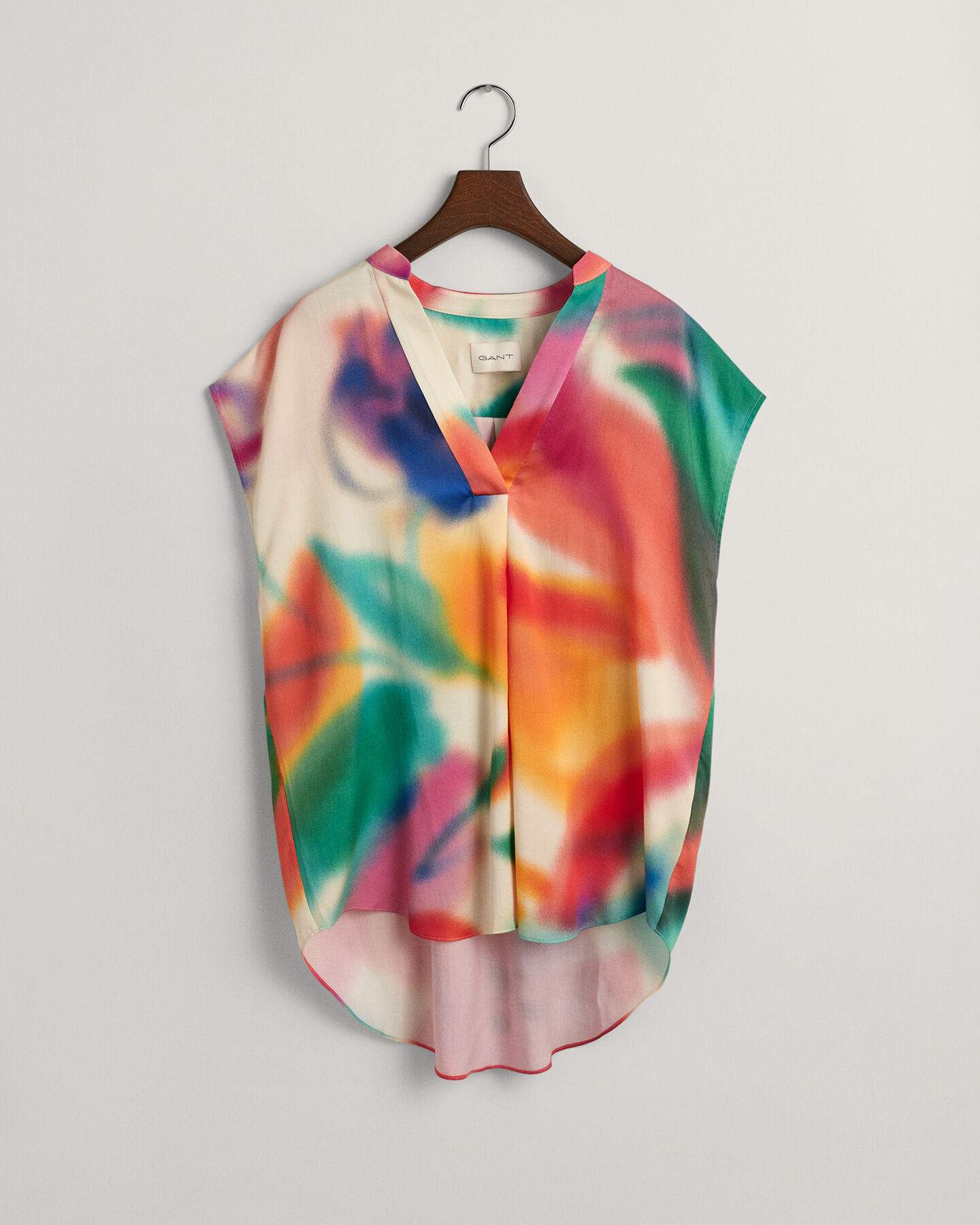 Mouwloze blouse met bloemenprint