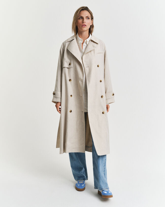 Trenchcoat van linnenmix