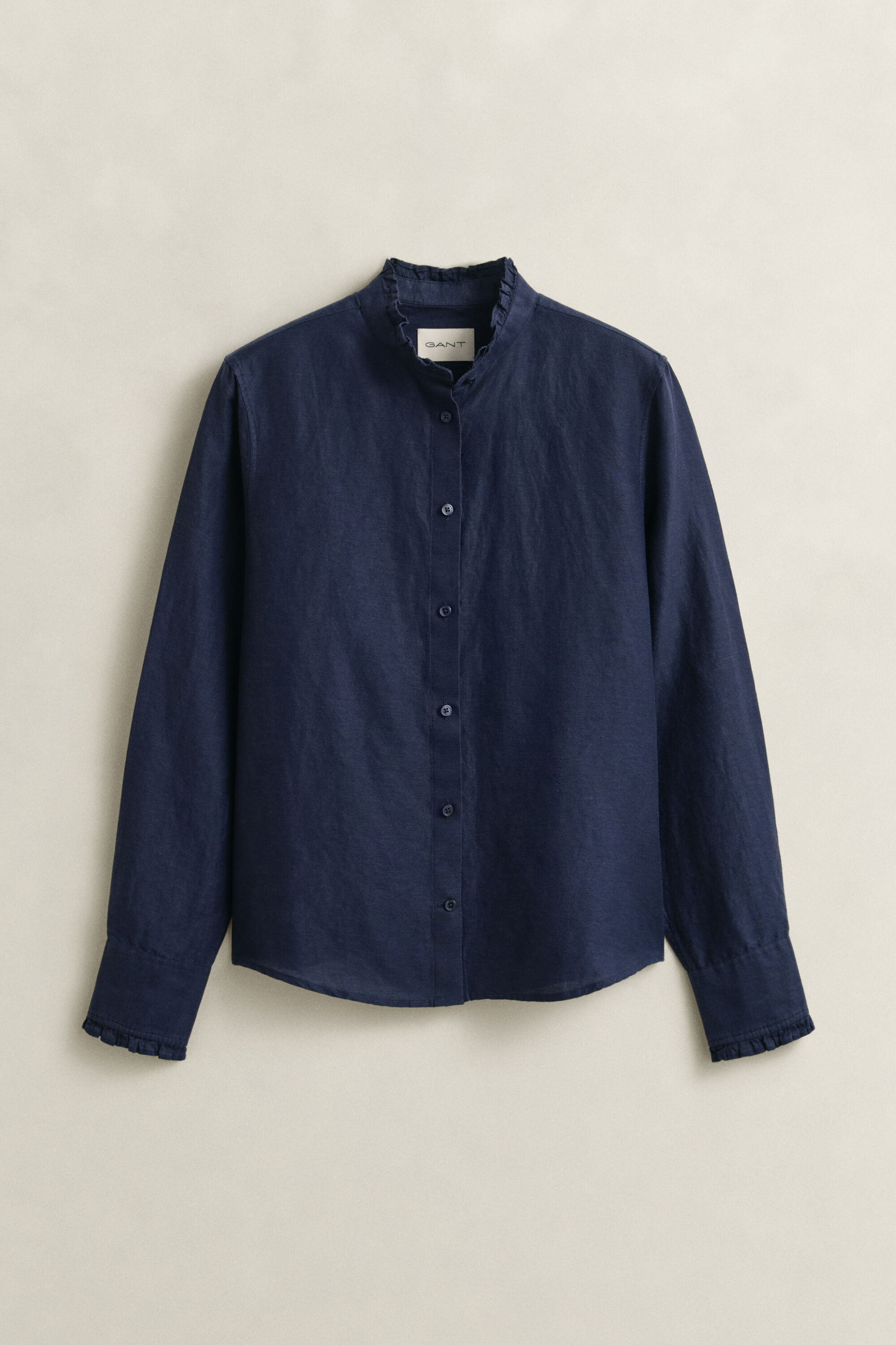 Blouse met ruches van linnenmix