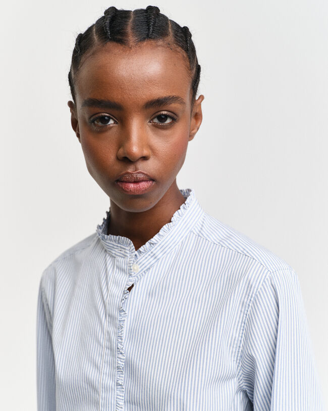 Regular Fit overhemd met strepen en ruche