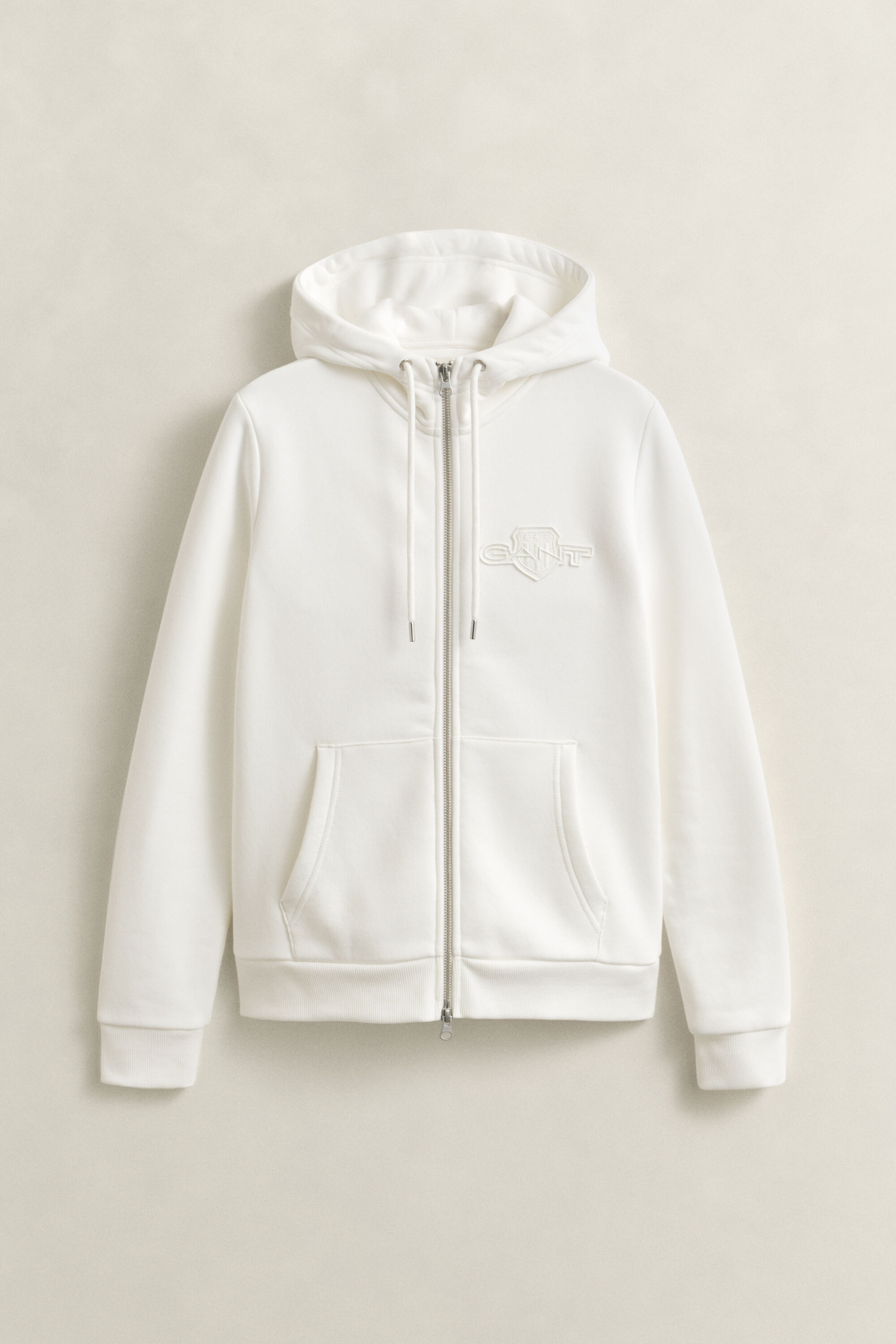 Tonal Shield hoodie met ritssluiting