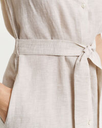 Linnen overhemdjurk met korte mouwen