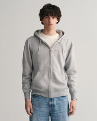 Gebosseleerde hoodie met ritssluiting
