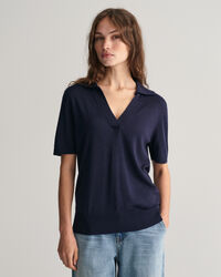 Fijngebreide Rugger met korte mouwen