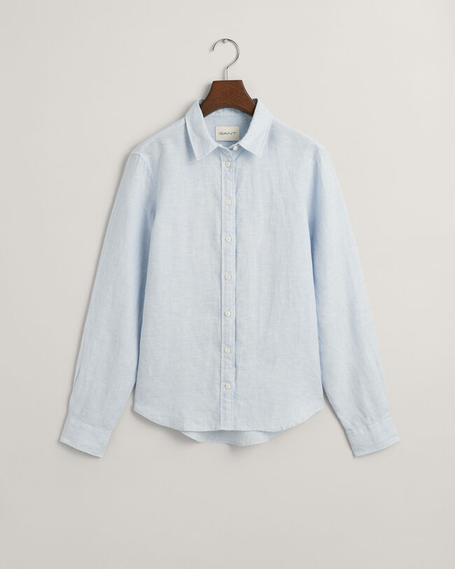 Regular Fit chambray overhemd van linnen
