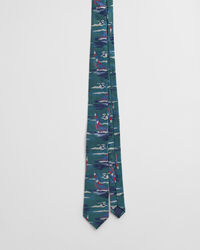 Zijden stropdas met Sailing-print