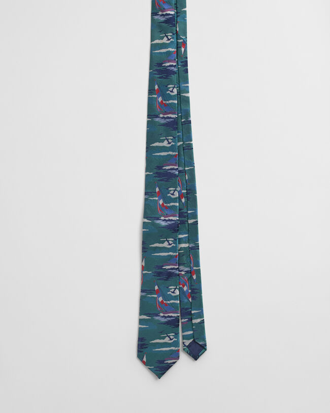 Zijden stropdas met Sailing-print