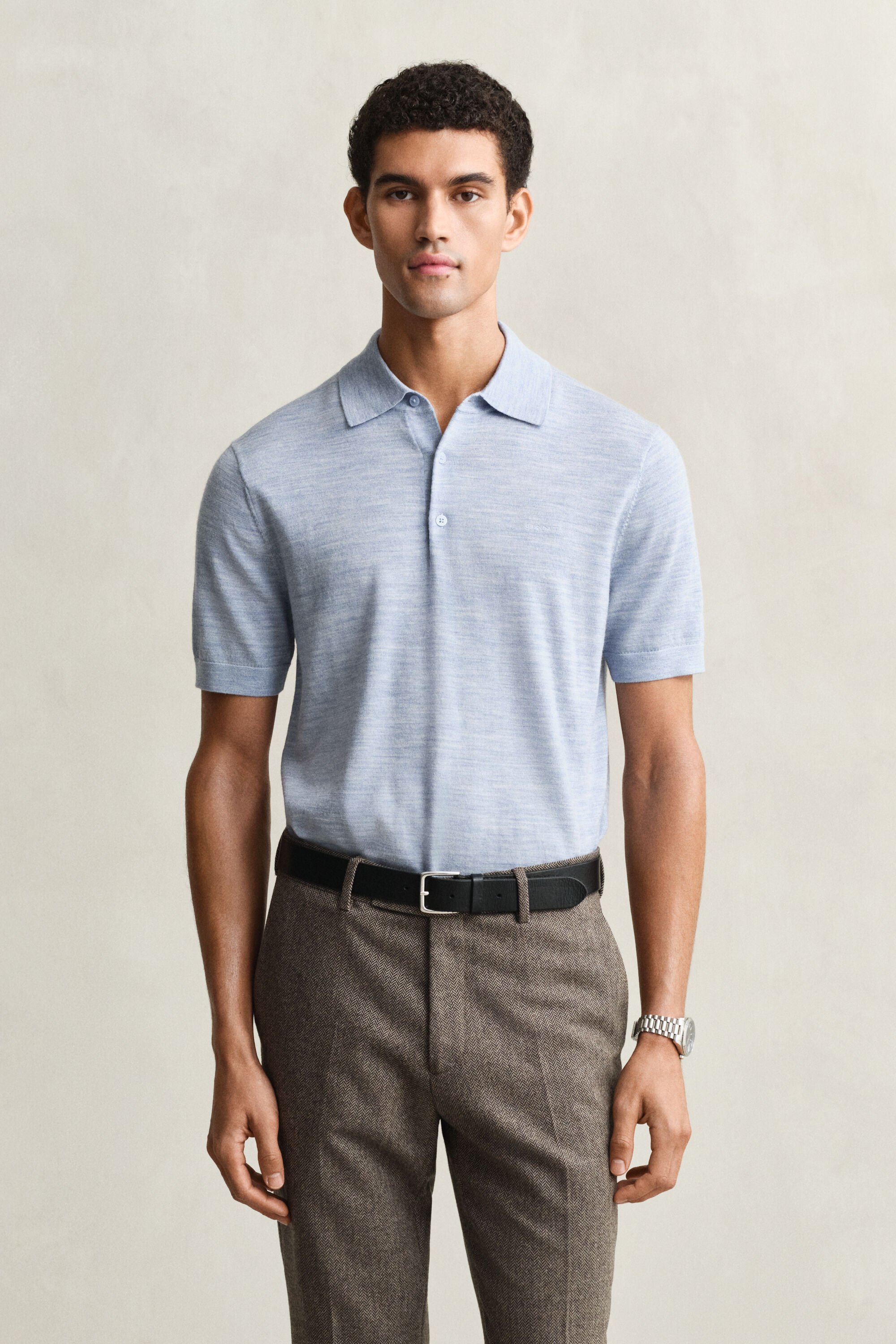 Polotrui met korte mouwen van extra fijne merinoswol