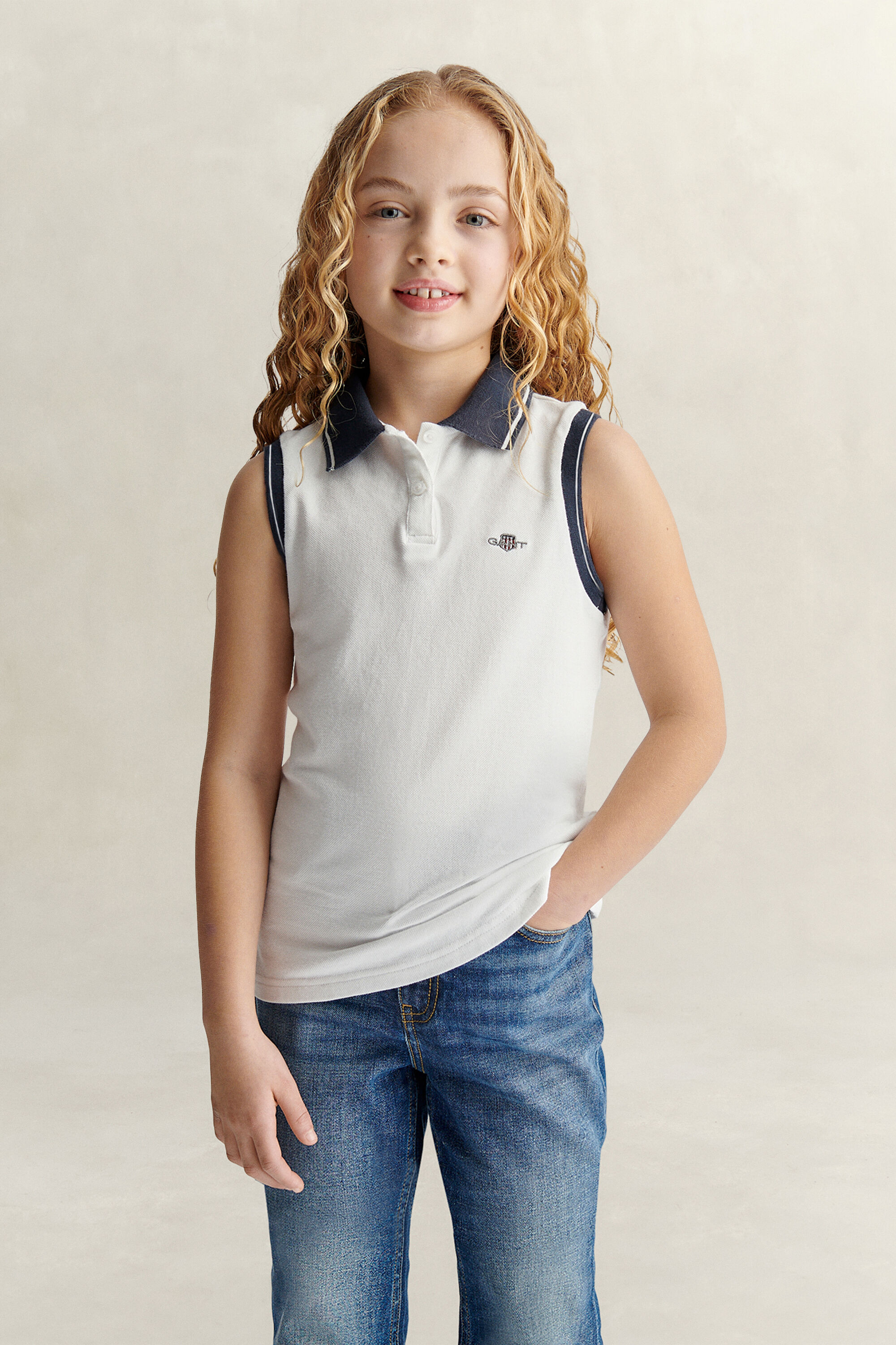 Teen Girls mouwloos poloshirt
