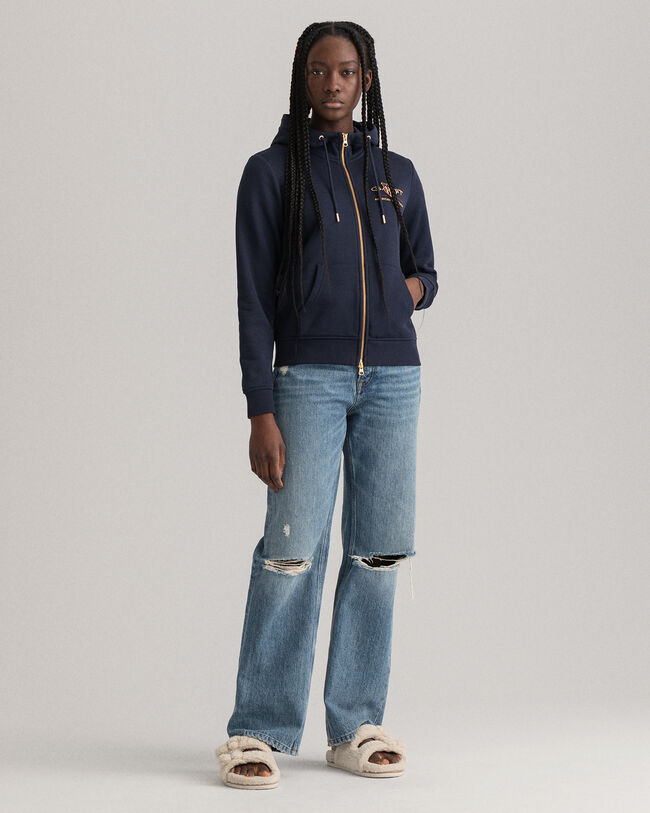 Archive Shield hoodie met ritssluiting