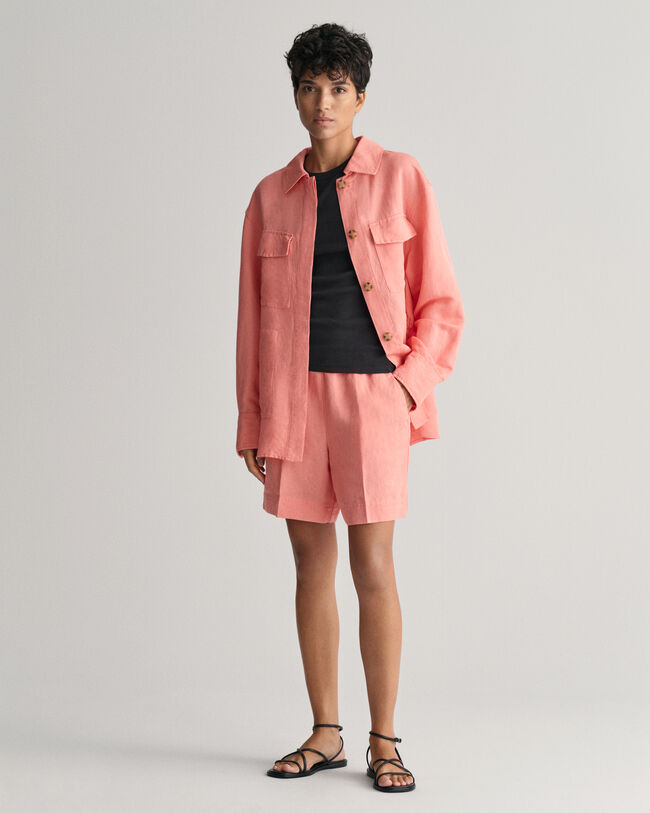 Relaxed Fit Pull-On short van linnenmix