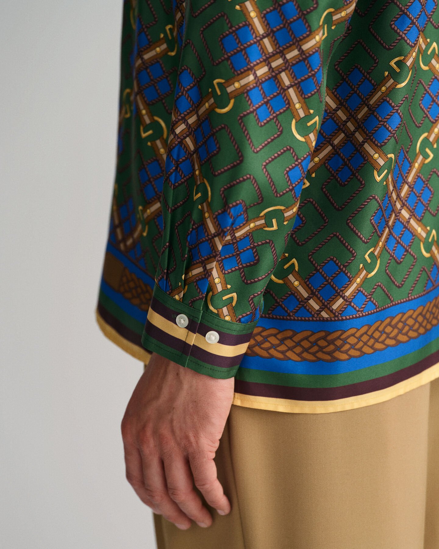 Relaxed Fit Medallion overhemd van zijde