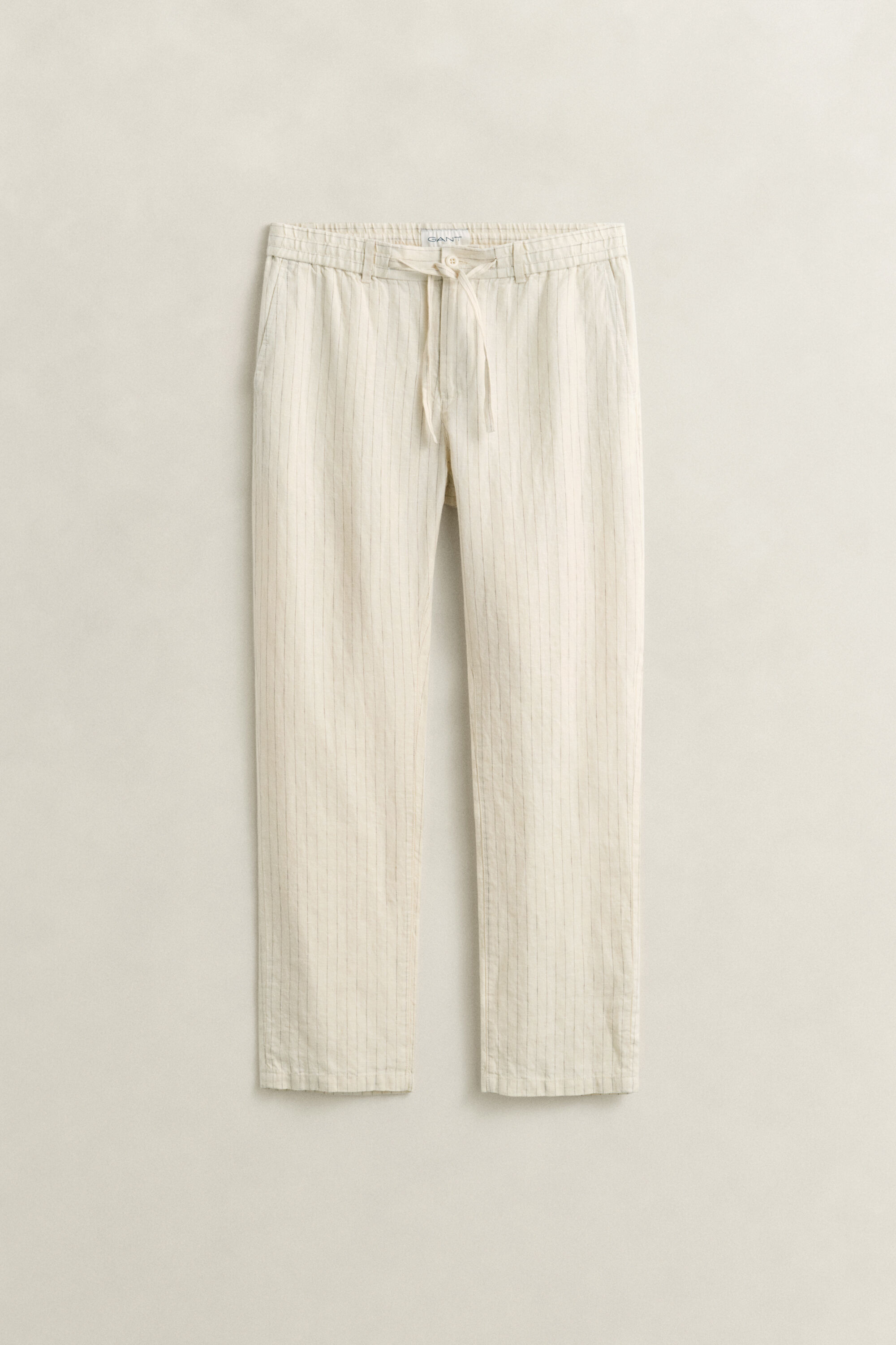 Gestreepte linnen broek