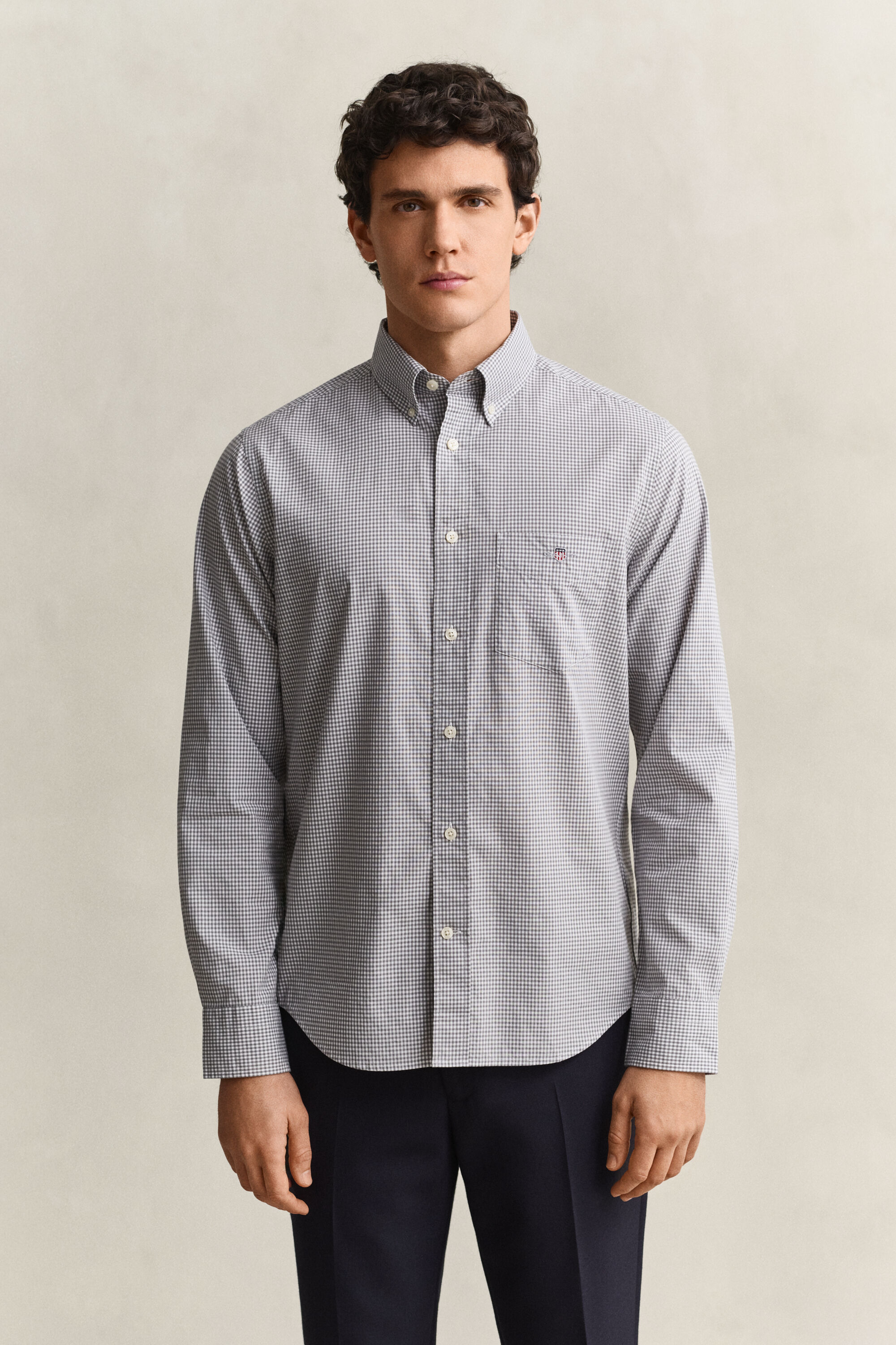 Klassiek poplin overhemd met Gingham-ruitje