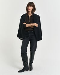 Katoenen Textured sweater met korte rits