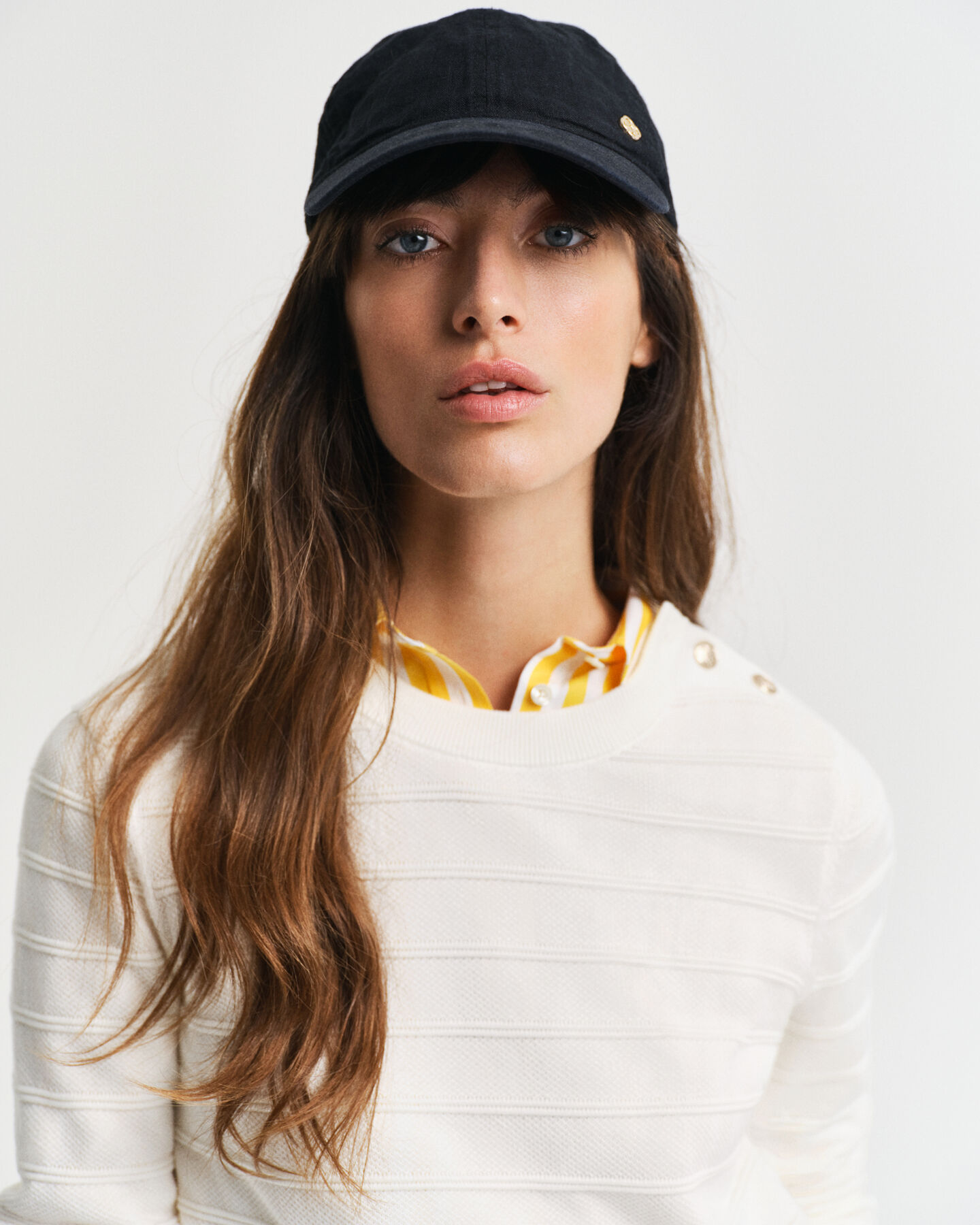 Katoenen Textured sweater met ronde hals