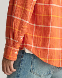 Oversized overhemd met textuur en ruit