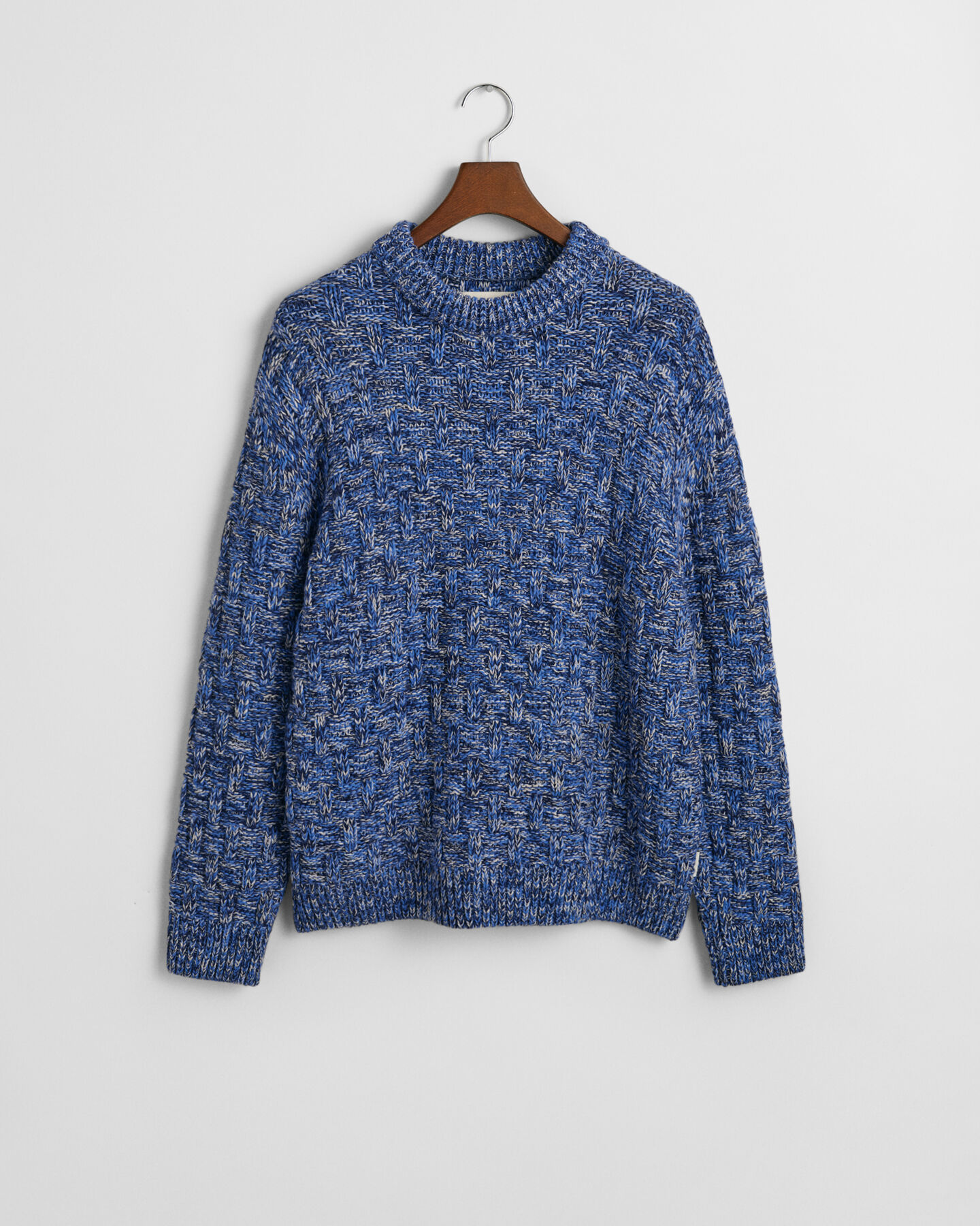 Trui met ronde hals van getextureerde wolmix