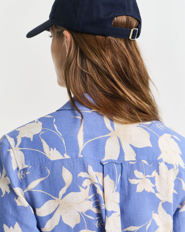 Linnen overhemdjurk met bloemenprint