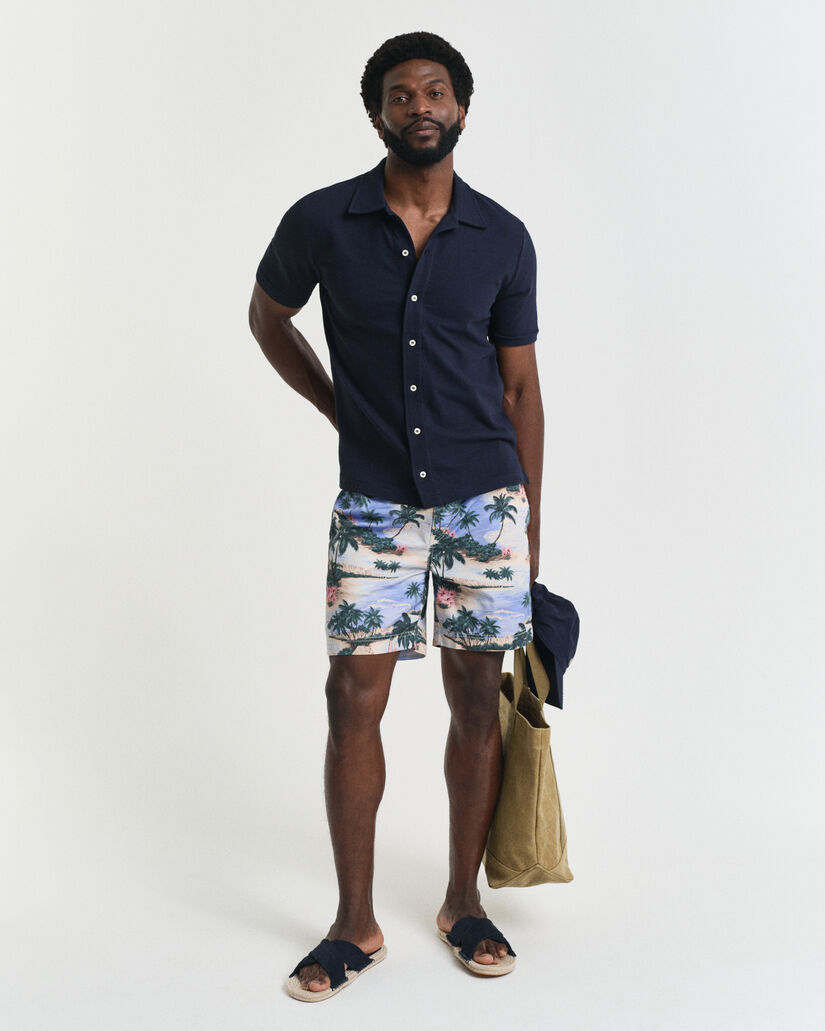 Overhemd met korte mouwen en textuur