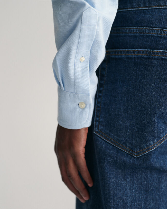 Regular Fit piqué overhemd van jersey