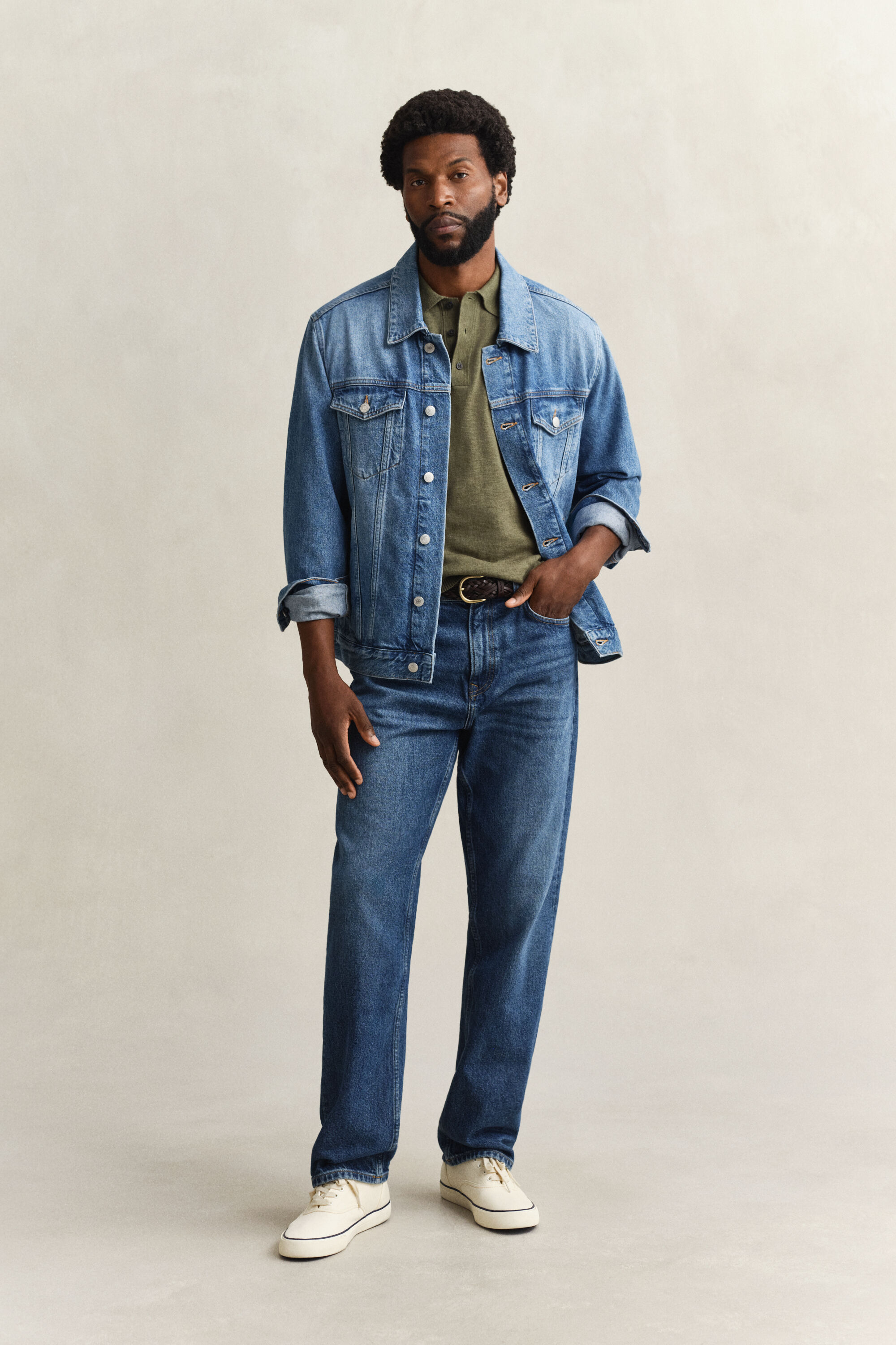 Polotrui met korte mouwen van ruwe katoenmix