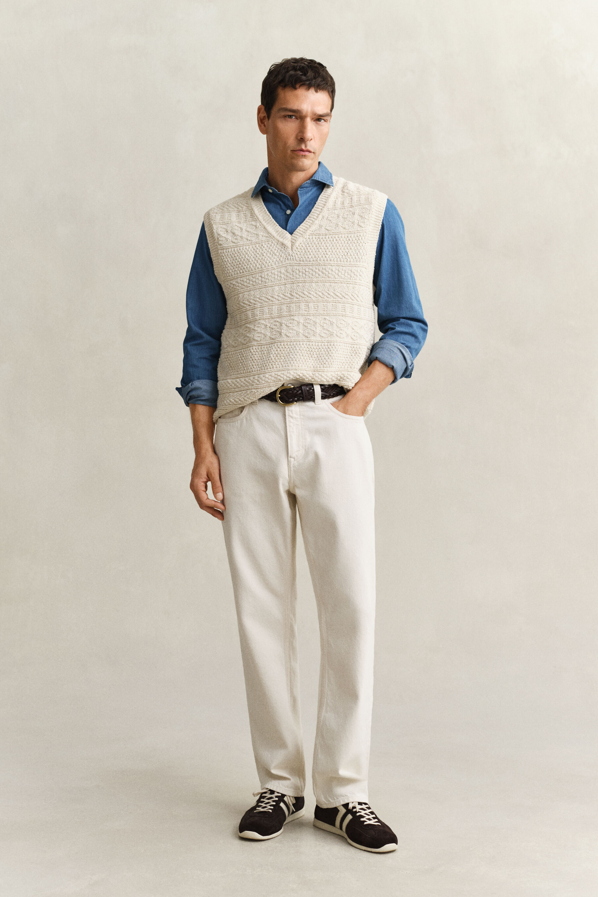 Indigo overoverhemd van keperstof