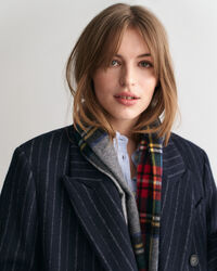 Wollen jas met krijtstreep