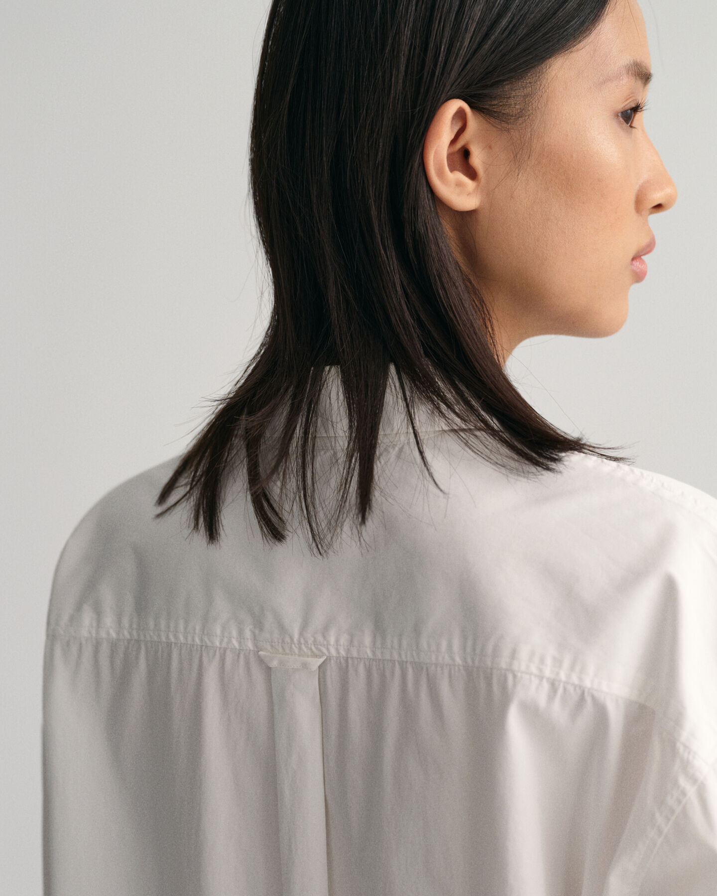 Oversized poplin overhemd met brede manchetten