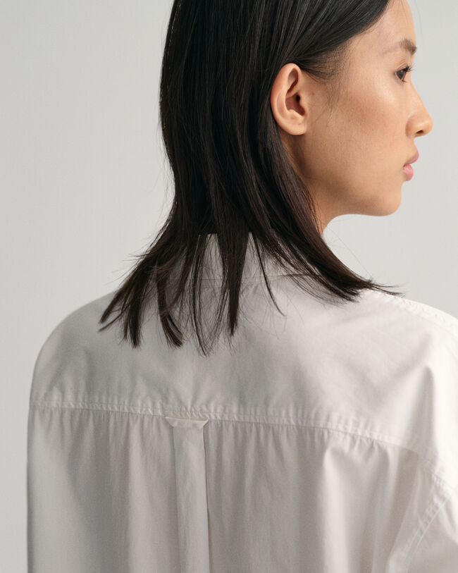 Oversized poplin overhemd met brede manchetten