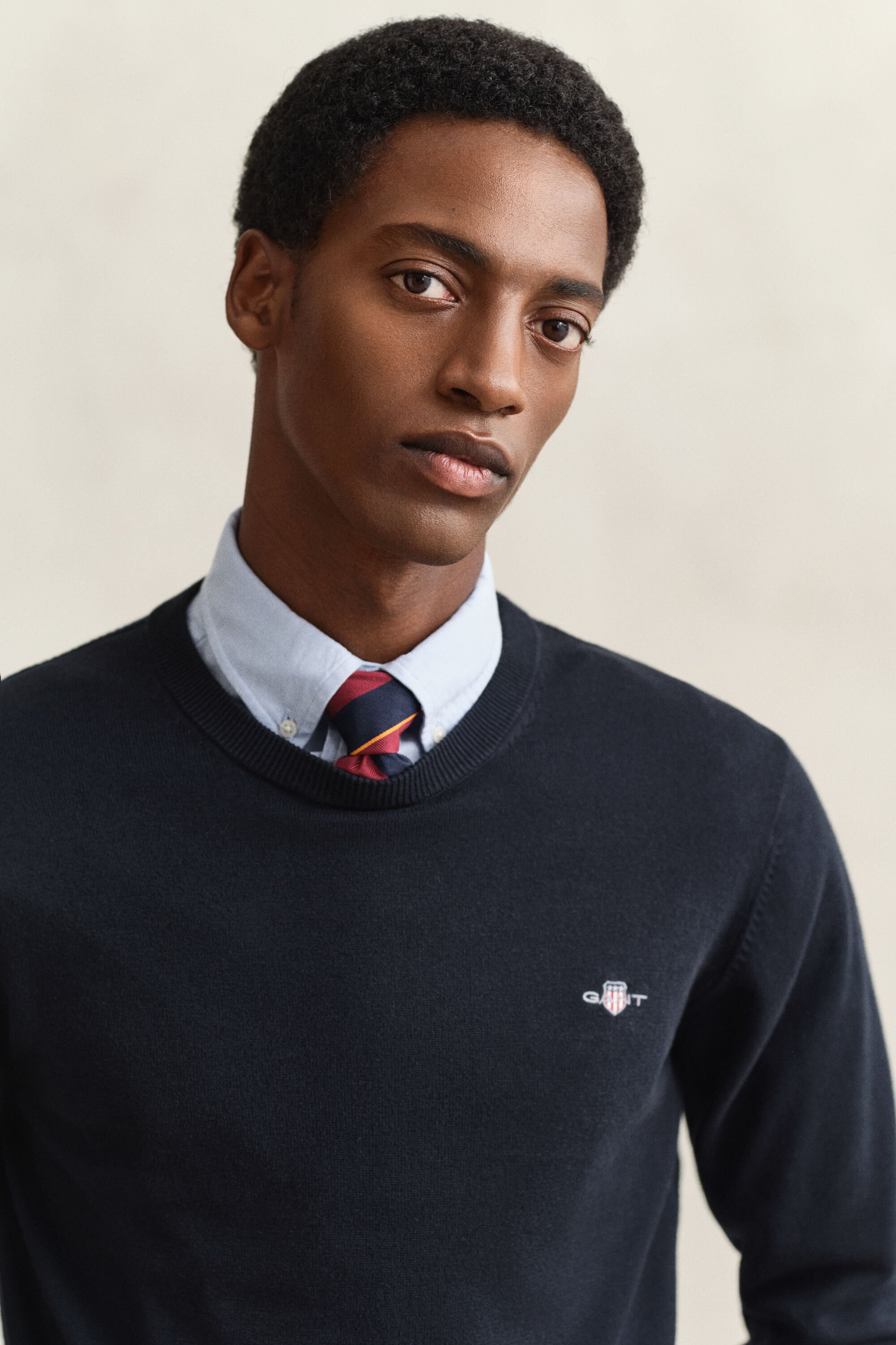 Katoenen trui met ronde hals