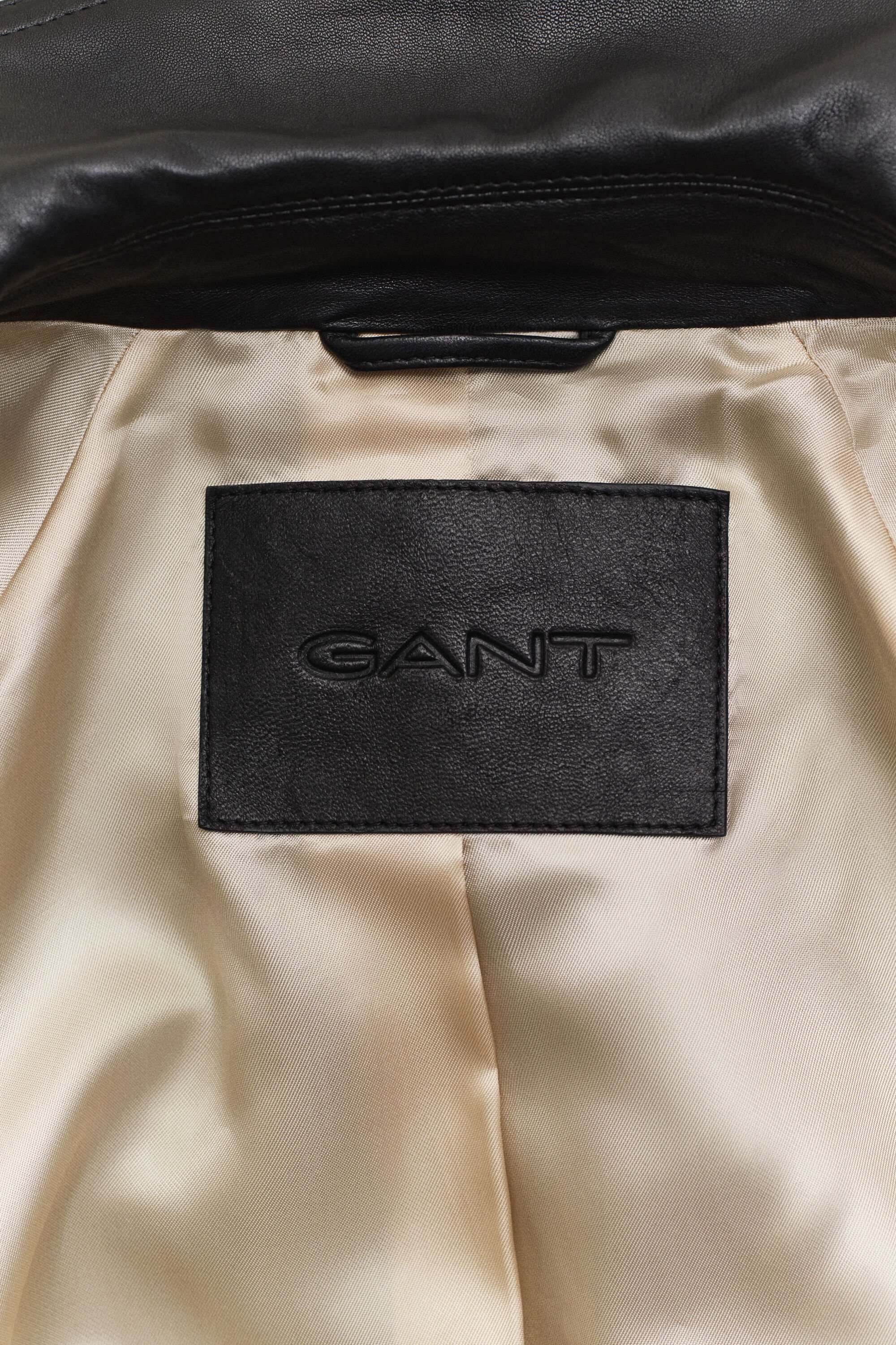 Korte leren trenchcoat