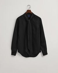 Slim Fit effen overhemd met vlinderdas