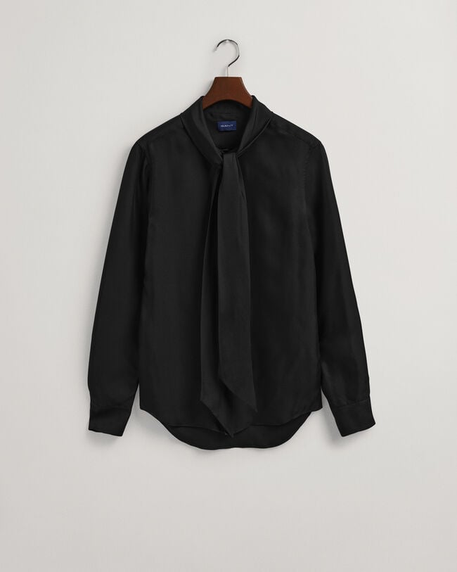 Slim Fit effen overhemd met vlinderdas