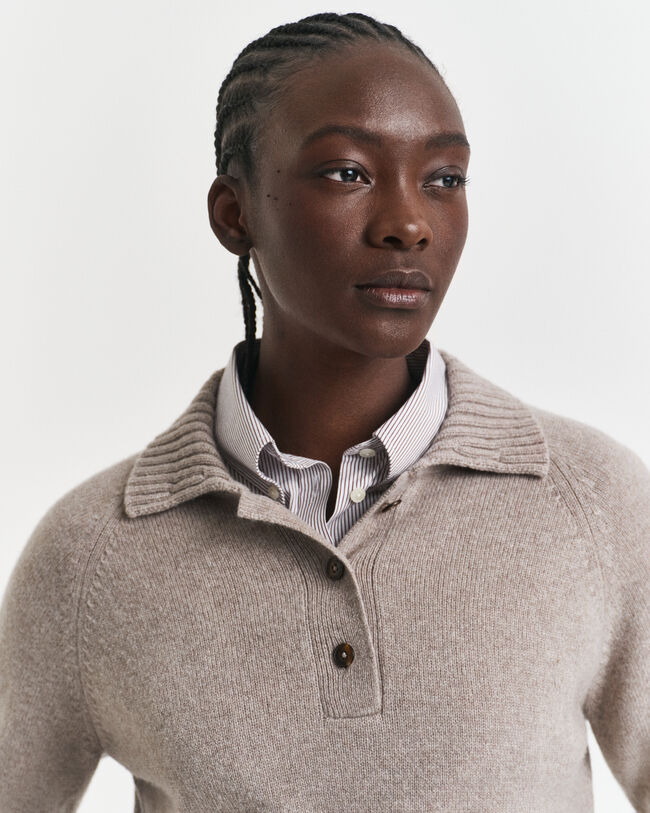 Gebreide Rugger van wol-kasjmiermix