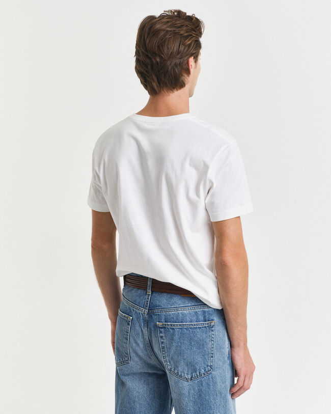 Slim Fit Shield T-shirt met V-hals