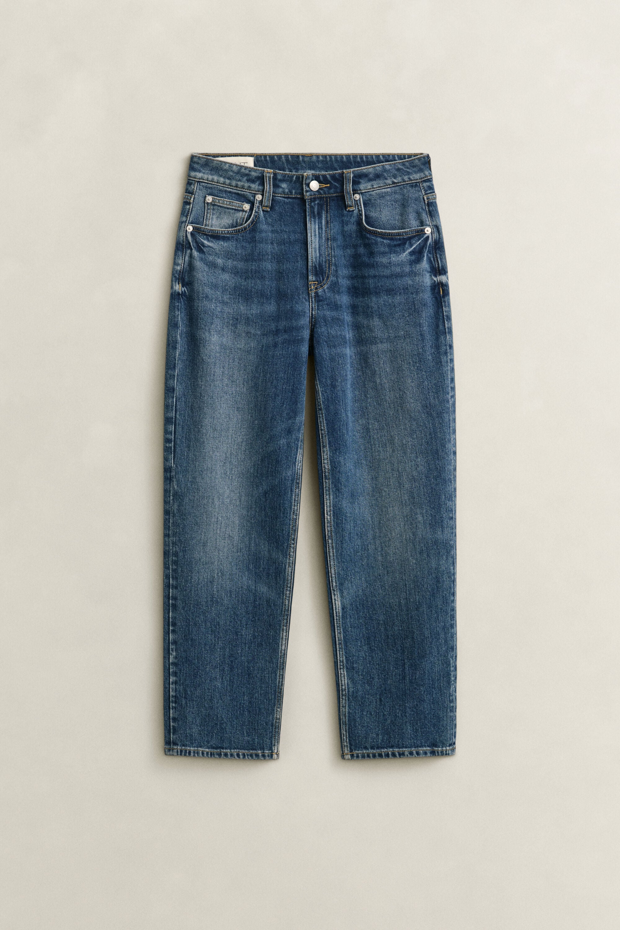 Cropped stretchjeans met rechte pijpen