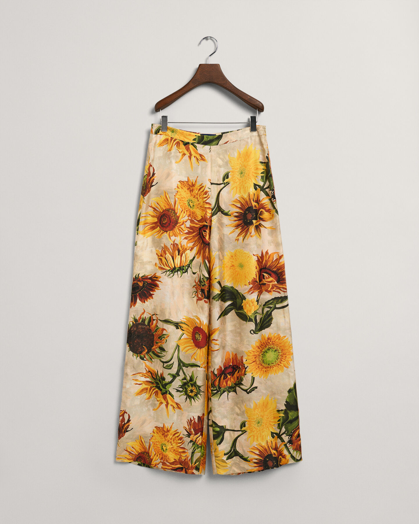 Sunflower-print broek met wijde pijpen van zijde
