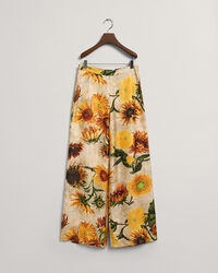 Sunflower-print broek met wijde pijpen van zijde