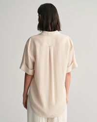 Relaxed Fit Pocket Detail blouse met korte mouwen