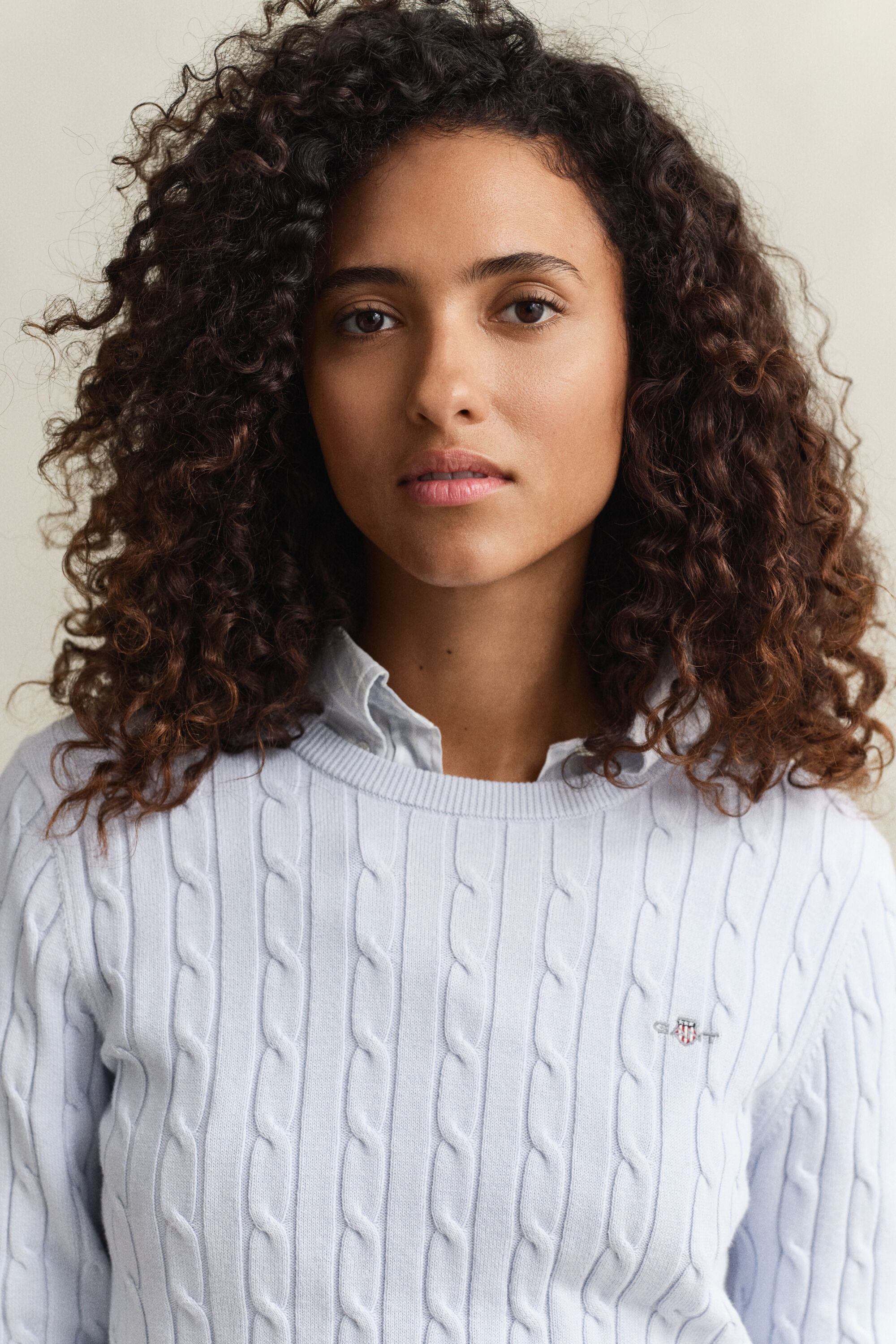 Kabeltrui met ronde hals