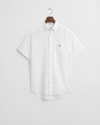 Regular Fit overhemd met korte mouwen van katoen en linnen