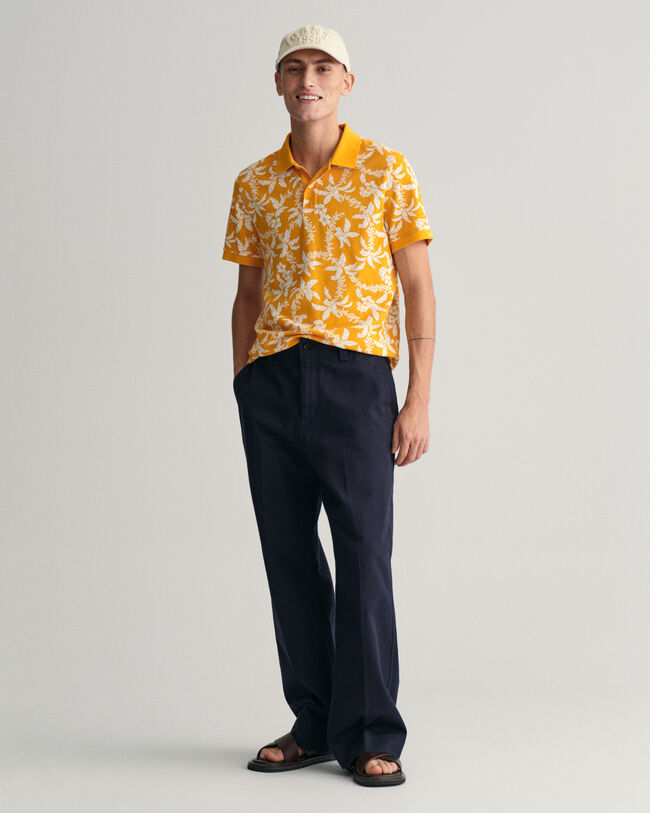 Palm Lei Print piqu&eacute; poloshirt