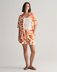 Relaxed Fit Palm Print blouse met korte mouwen